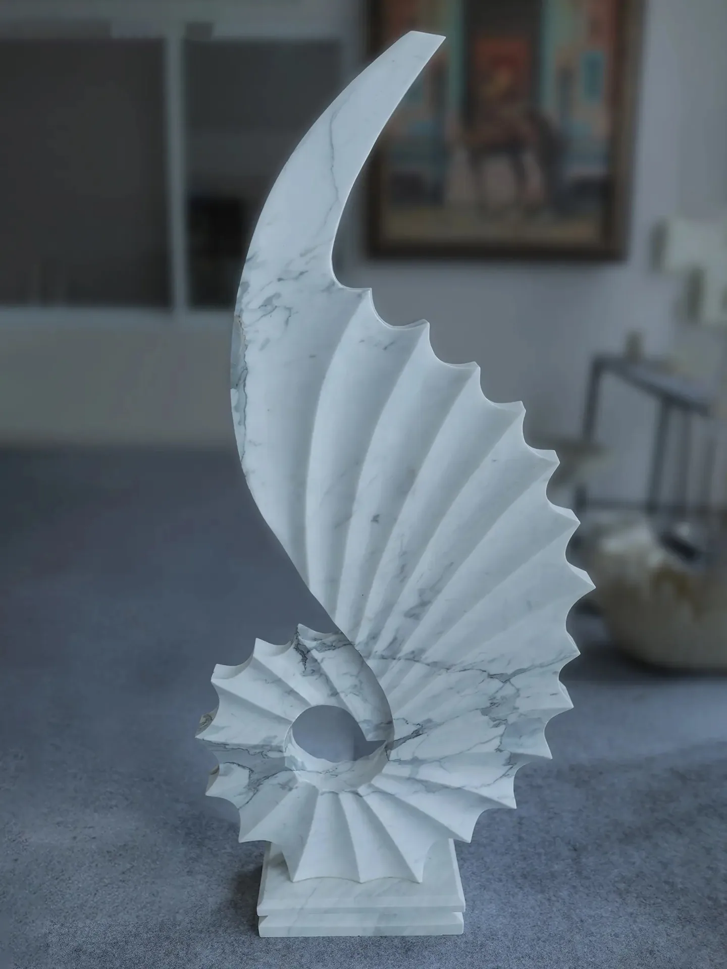 Abstract - Sculpture carved in natural stone, JJM Stone Art UAE