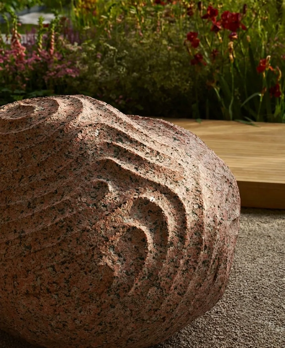 Art Monolith - Boulder carved in natural stone, JJM Stone Art UAE