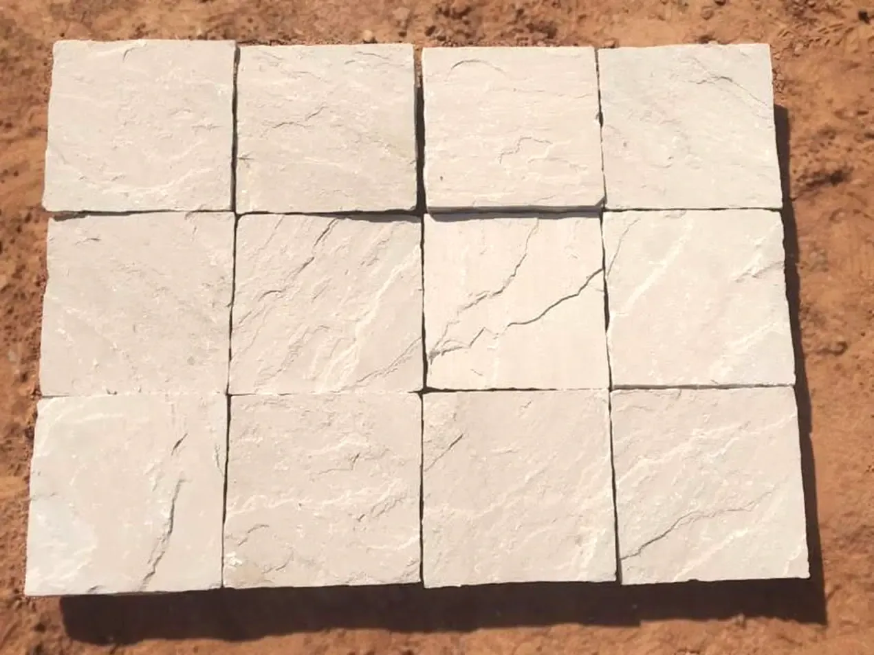 Dholpur Beige Cobblestone - Paving And Cobble carved in natural stone, JJM Stone Art UAE