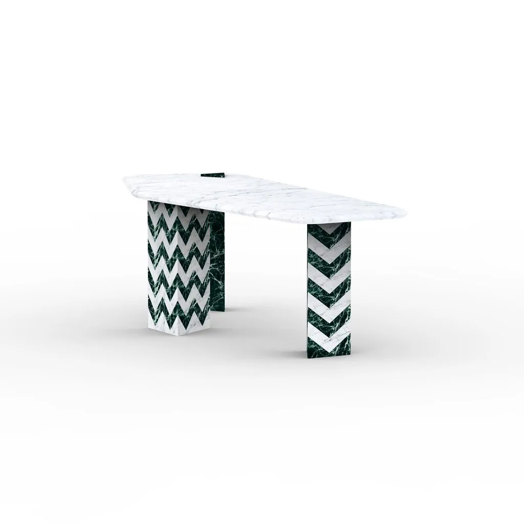 Chevron Marble Table view 4
