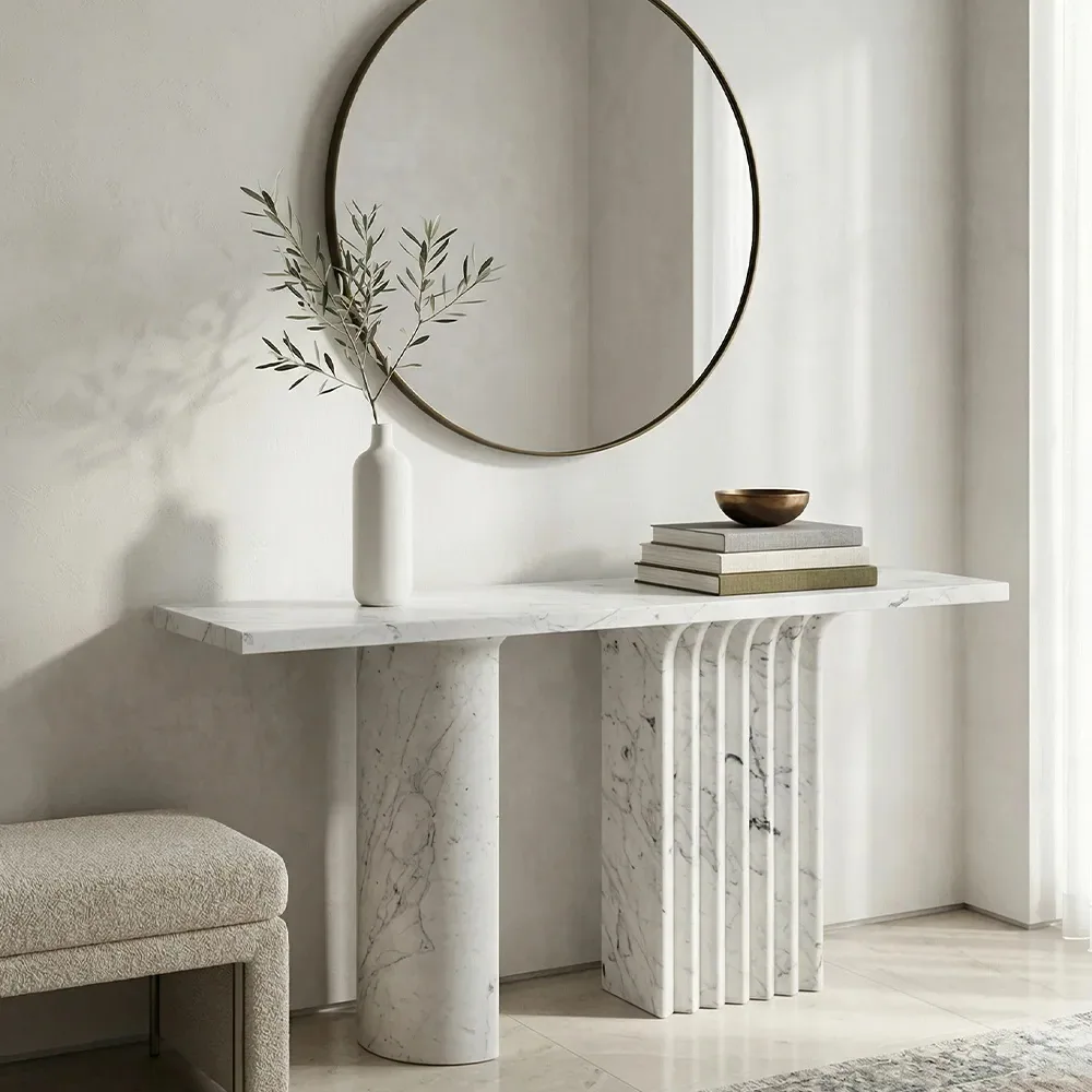 Doric Console - Consol carved in natural stone, JJM Stone Art UAE