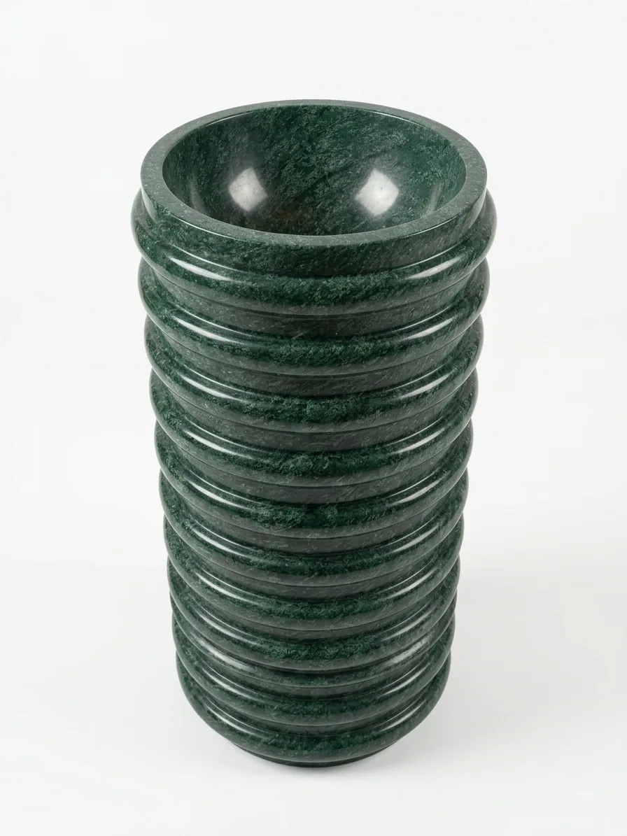 Green Ring Basin - Basin carved in natural stone, JJM Stone Art UAE