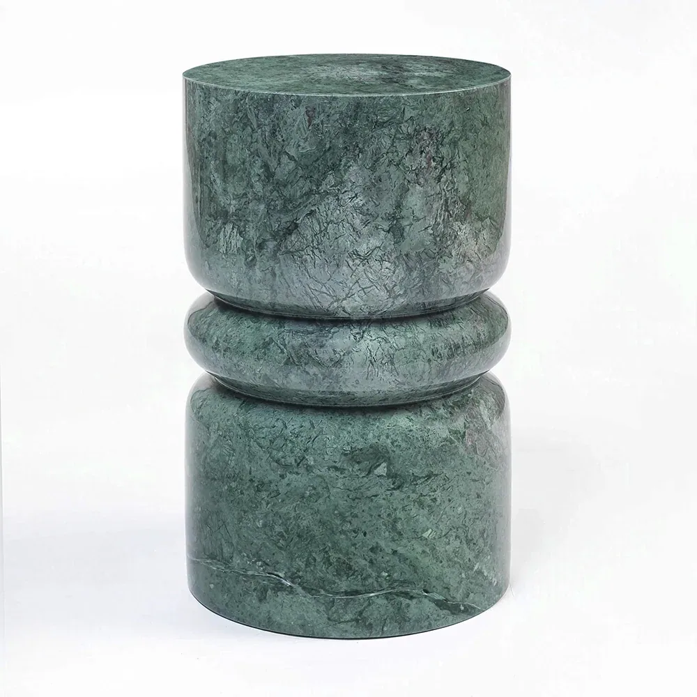 Halo Side Table - Side Table carved in natural stone, JJM Stone Art UAE