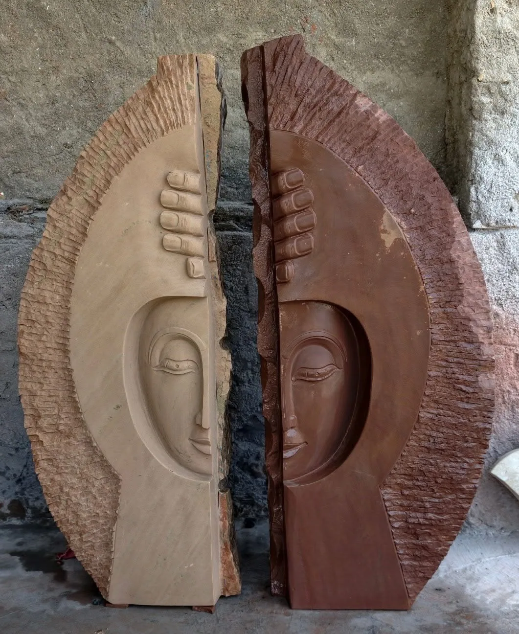 Harmony Buddha - Sculpture carved in natural stone, JJM Stone Art UAE