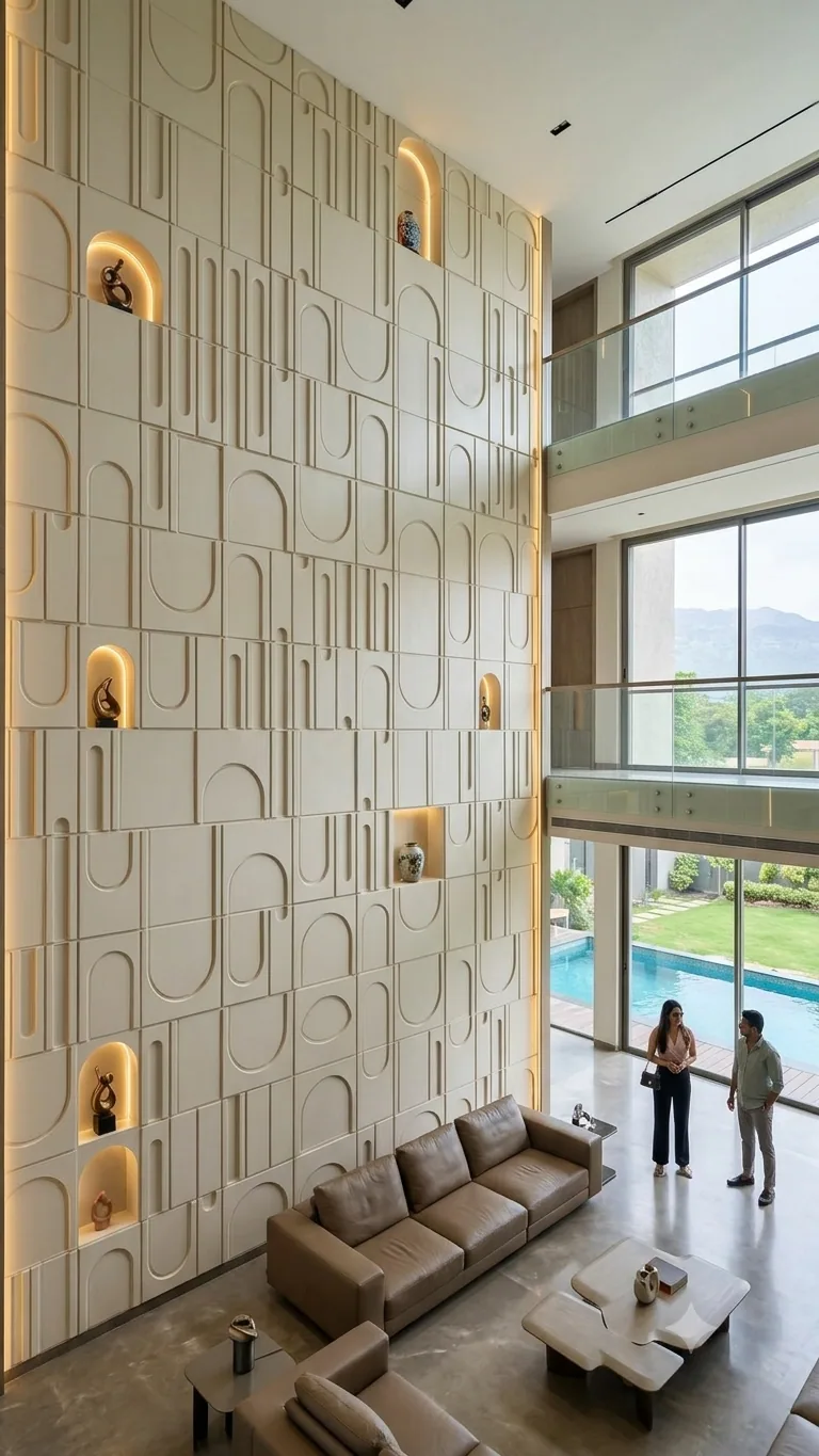 Jharokha - Carved Feature Wall carved in natural stone, JJM Stone Art UAE