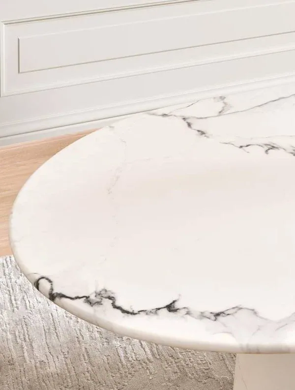 Lunaro Dining Table - Dining Table carved in natural stone, JJM Stone Art UAE