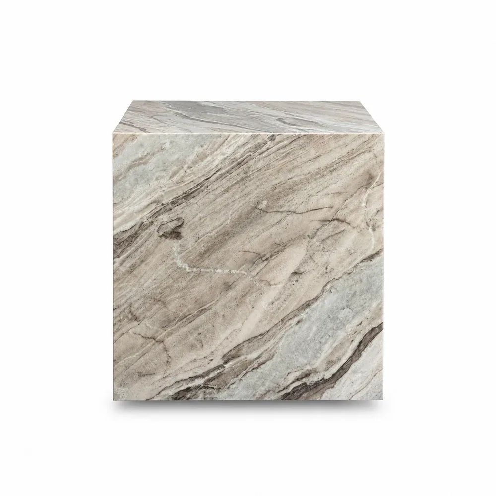 Monolith Box Table - Side Table carved in natural stone, JJM Stone Art UAE