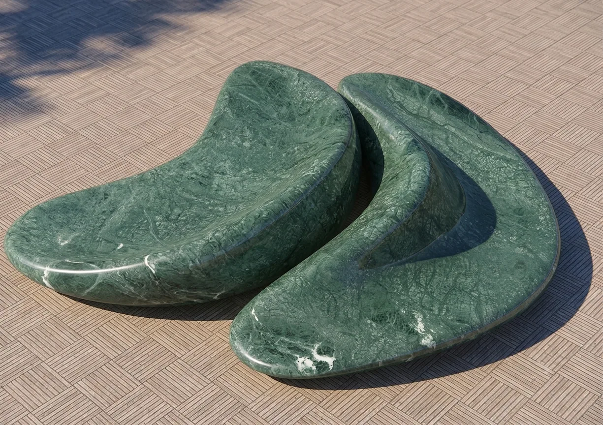 Monolith Capsule Bench - Benches carved in natural stone, JJM Stone Art UAE