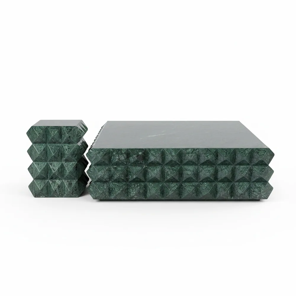 Monolith Qube Table - Center Table carved in natural stone, JJM Stone Art UAE