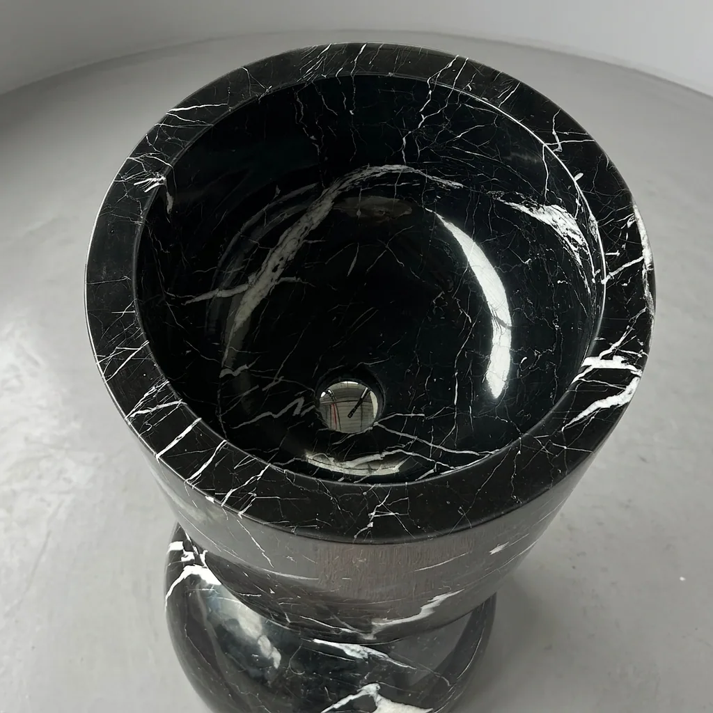 Noir Basin - Basin carved in natural stone, JJM Stone Art UAE
