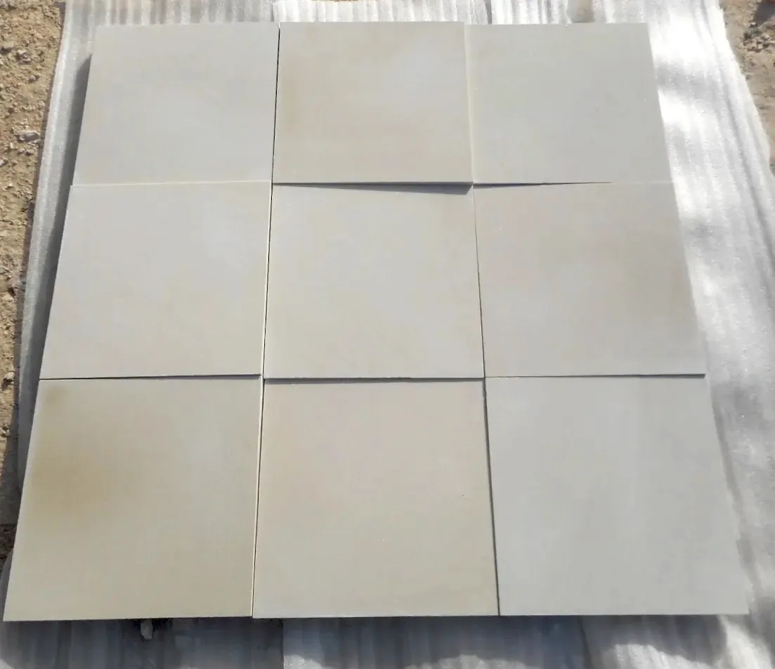 Off White Sandstone Cobblestone - Paving And Cobble carved in natural stone, JJM Stone Art UAE