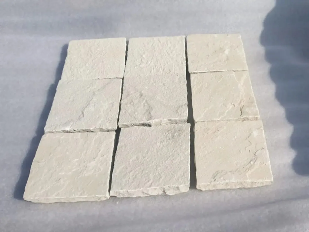 Off White Sandstone Cobblestone view 2
