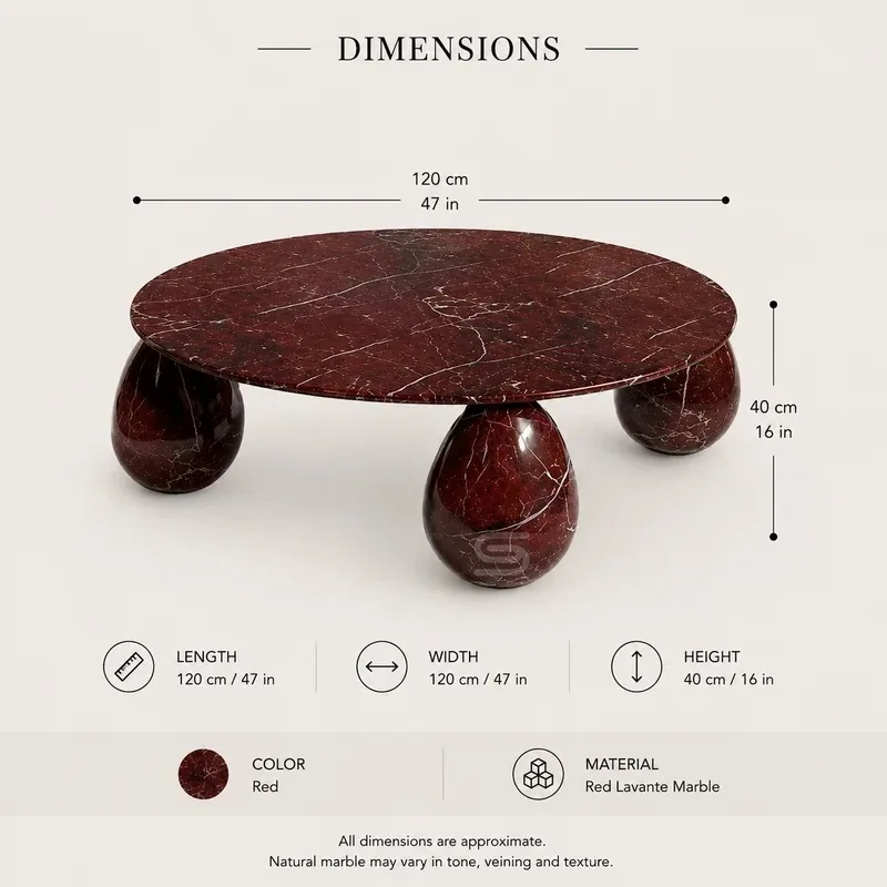 Orbit Egg Table - Center Table carved in natural stone, JJM Stone Art UAE