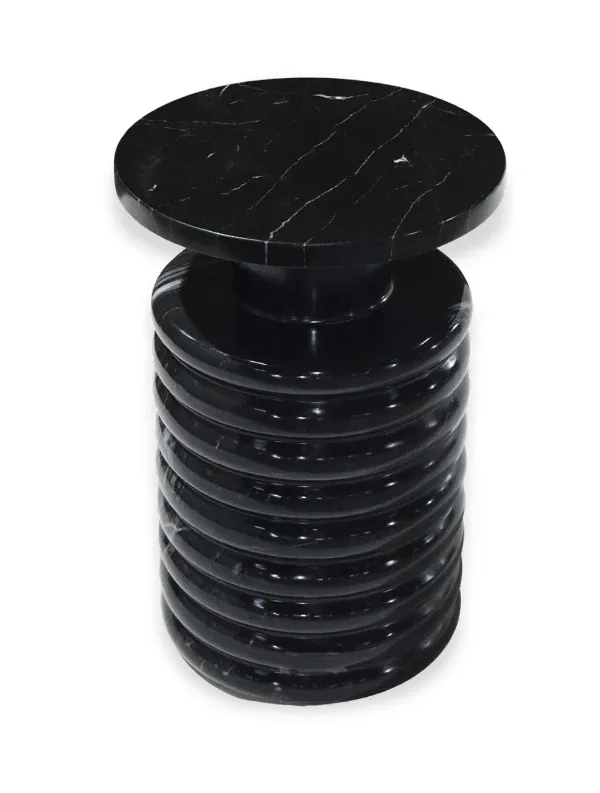 Orbit Side Table - Side Table carved in natural stone, JJM Stone Art UAE