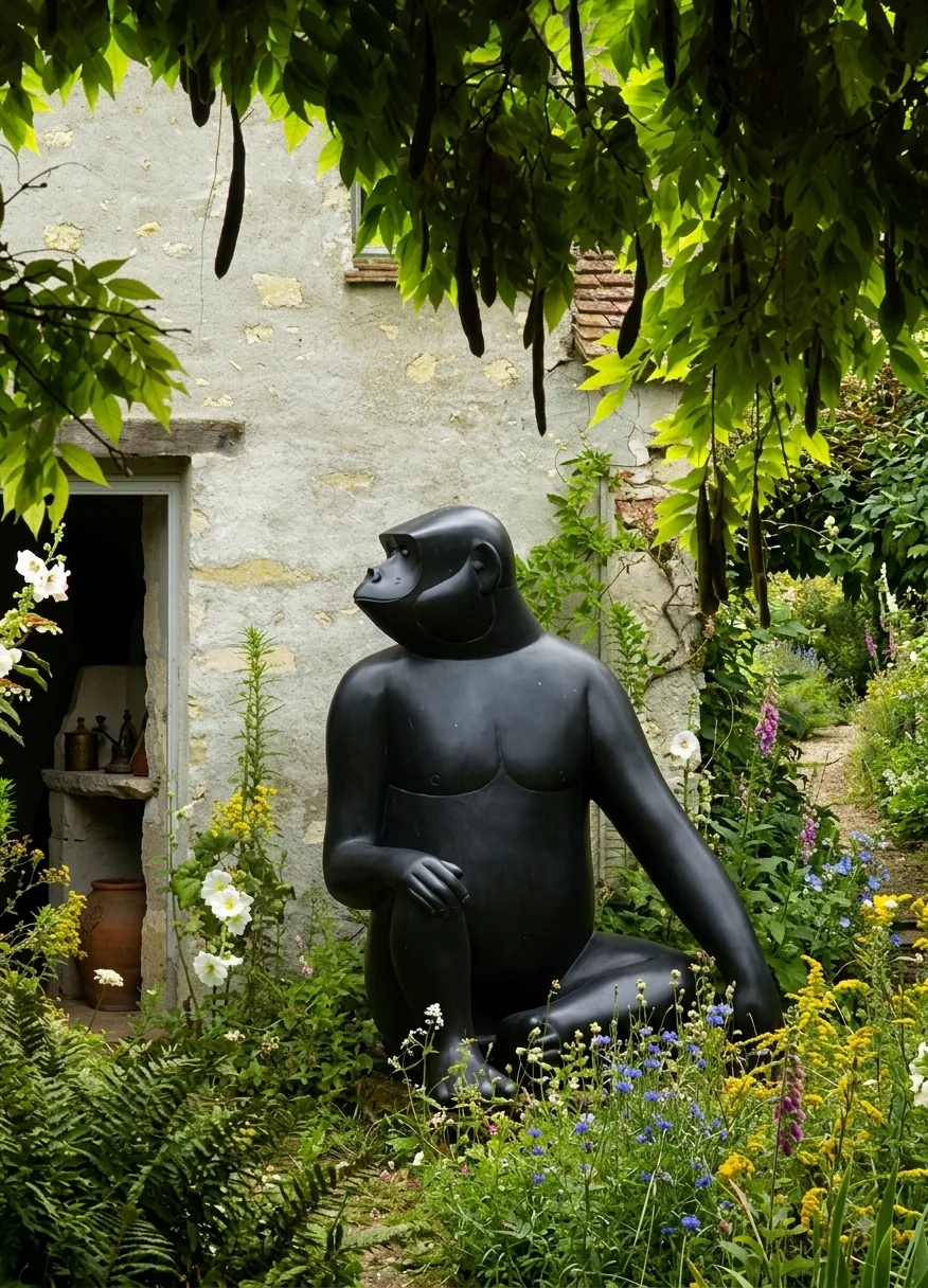 Pensive - Sculpture carved in natural stone, JJM Stone Art UAE