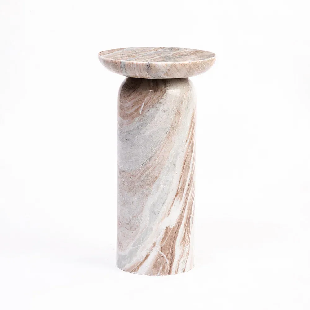 Pinnacle Side Table - Side Table carved in natural stone, JJM Stone Art UAE