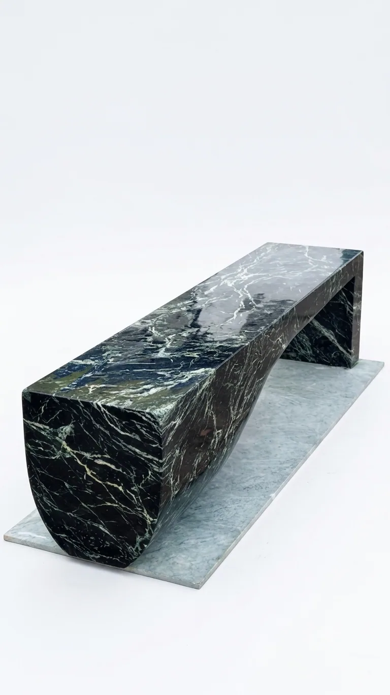 Plinth Bench 2 - Benches carved in natural stone, JJM Stone Art UAE