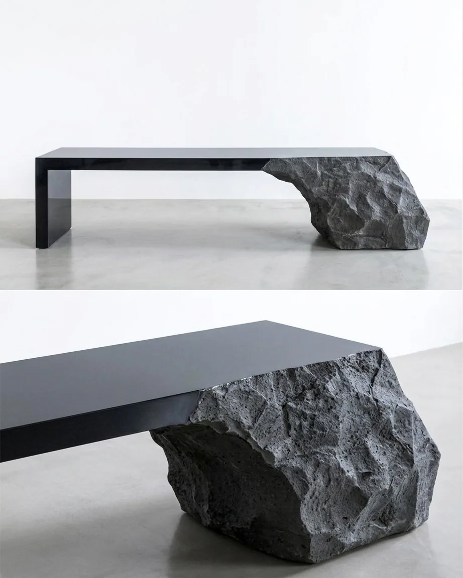 Rock Bench - Benches carved in natural stone, JJM Stone Art UAE