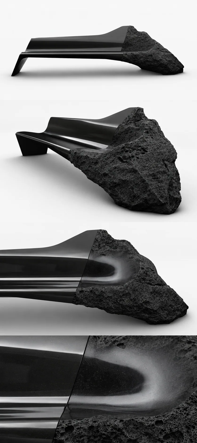 Rock Bench 2 - Benches carved in natural stone, JJM Stone Art UAE