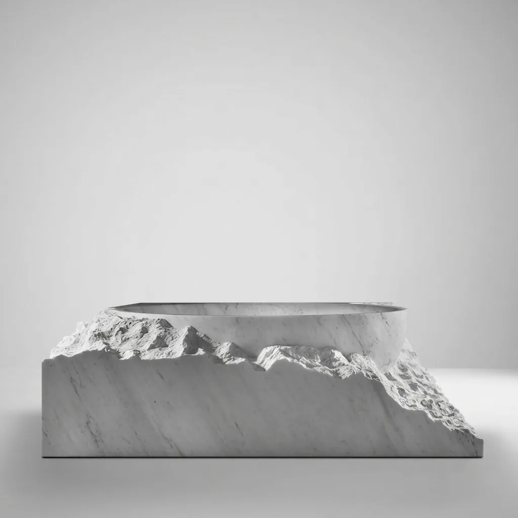 Sculpted Bathtub - Bath Tub carved in natural stone, JJM Stone Art UAE