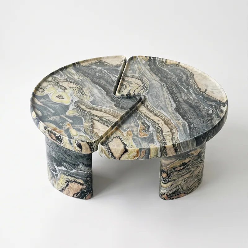 Shelby Table - Center Table carved in natural stone, JJM Stone Art UAE