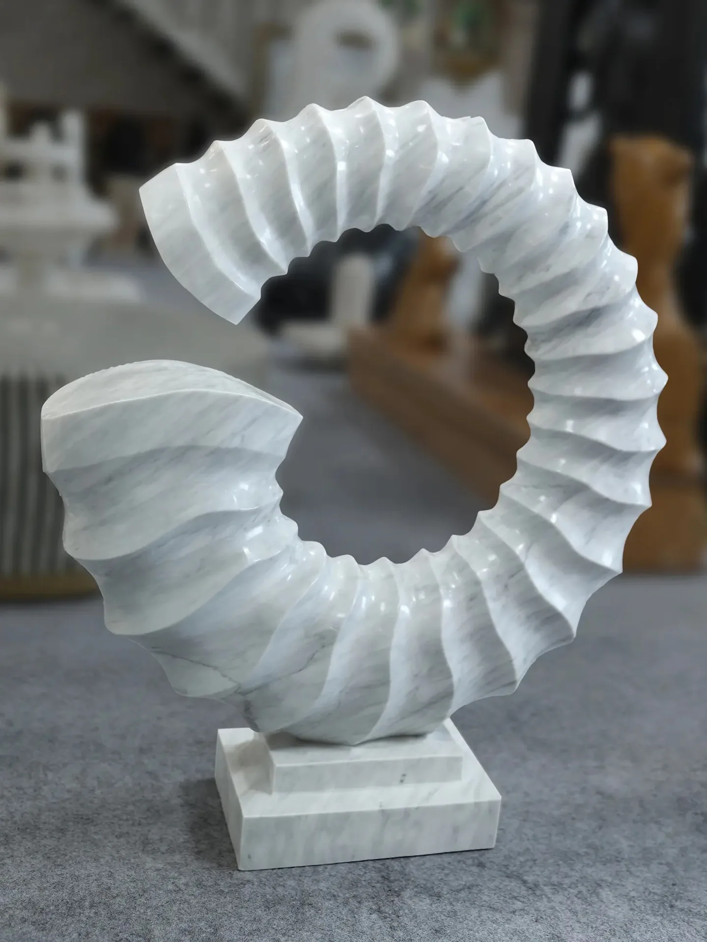 Shell - Sculpture carved in natural stone, JJM Stone Art UAE