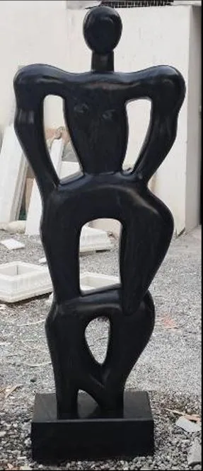 Silhouette Figure - Sculpture carved in natural stone, JJM Stone Art UAE
