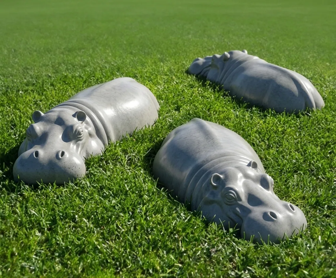 Sunbathers - Sculpture carved in natural stone, JJM Stone Art UAE