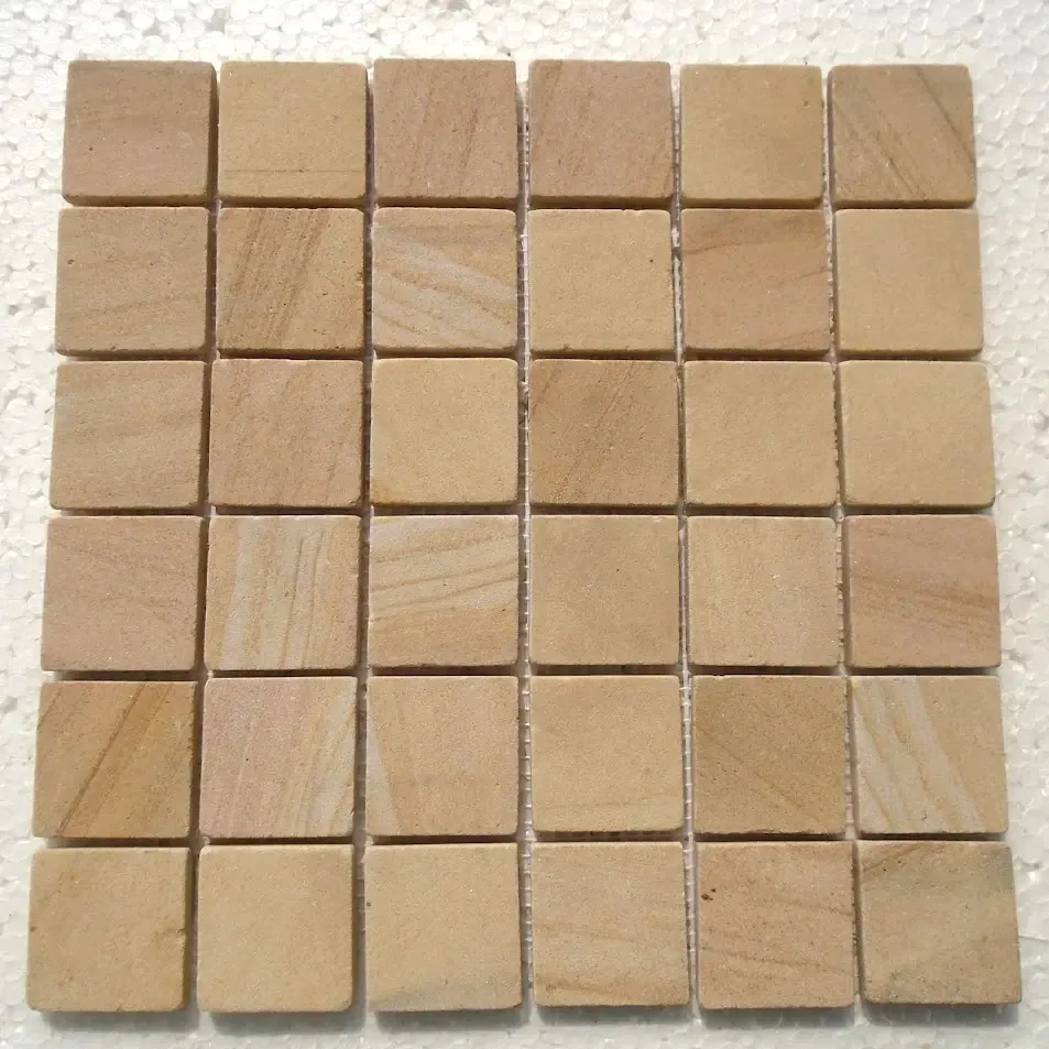 Teak Vein Sandstone Cobblestone - Paving And Cobble carved in natural stone, JJM Stone Art UAE