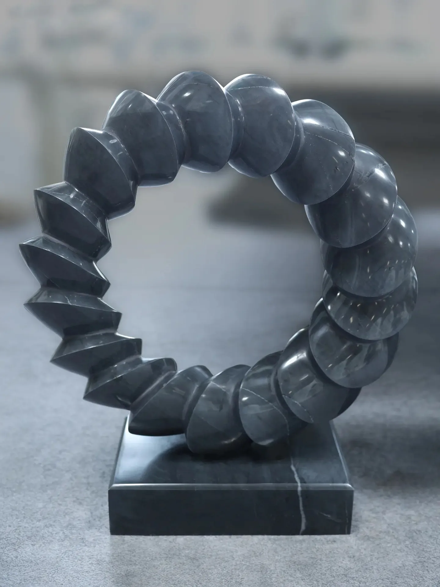 The Circle - Sculpture carved in natural stone, JJM Stone Art UAE