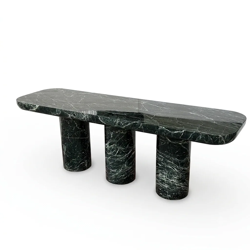 Three Soldiers Dining Table 2 - Dining Table carved in natural stone, JJM Stone Art UAE