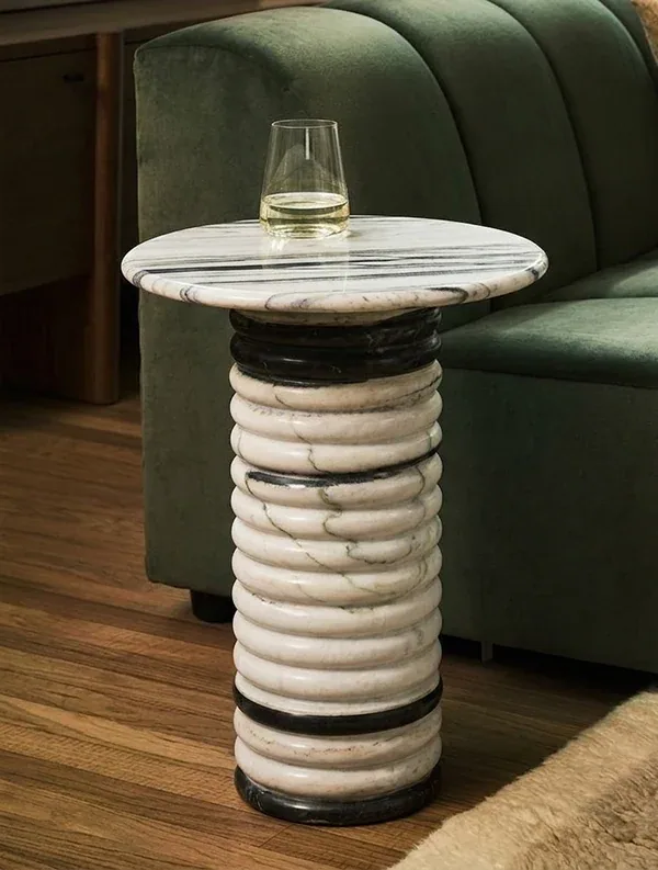Totem Side Table - Side Table carved in natural stone, JJM Stone Art UAE