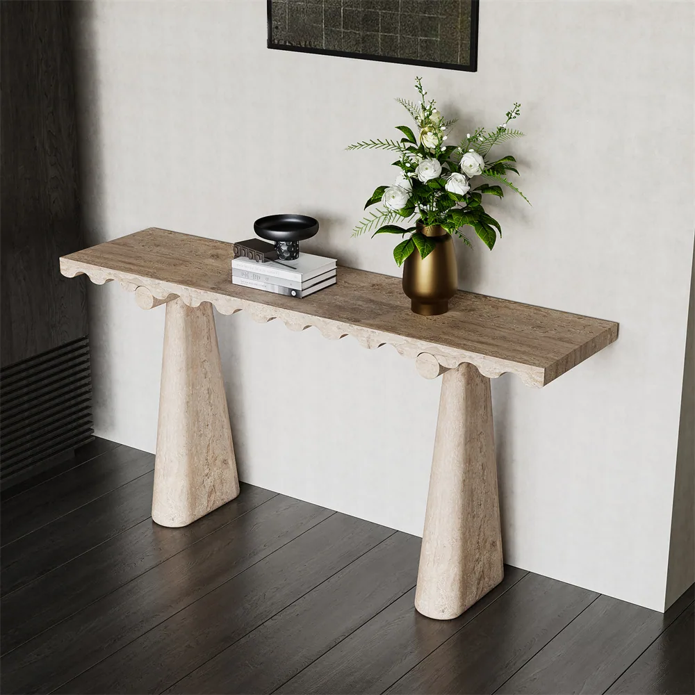 Wave Console - Consol carved in natural stone, JJM Stone Art UAE